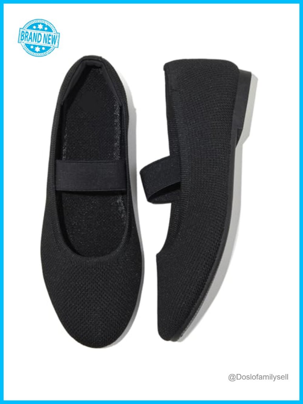 Women's Mary Jane Ballet Flats Knit Slip On Dress Shoes Comfortable